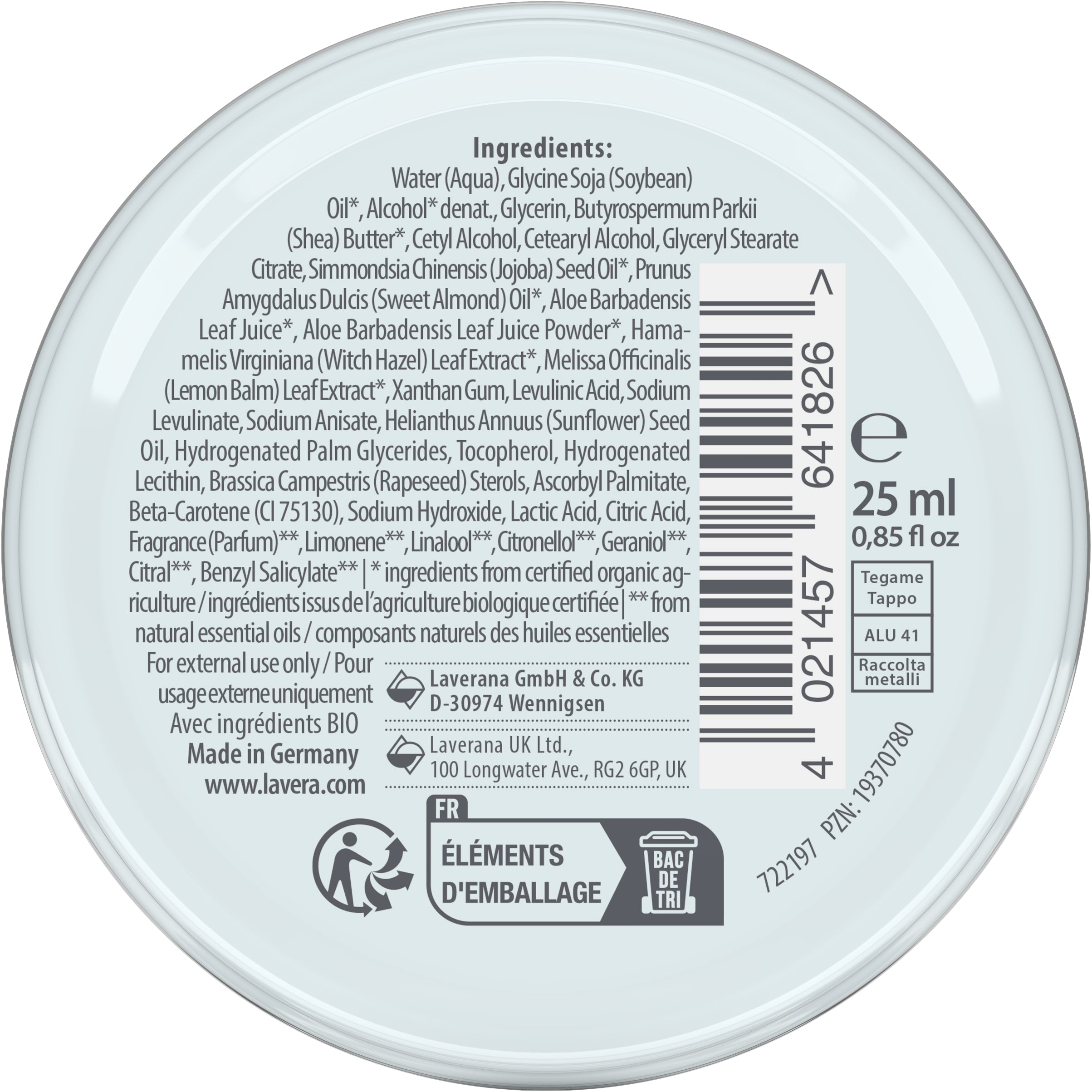 lavera Travel Size basis sensitive Cream