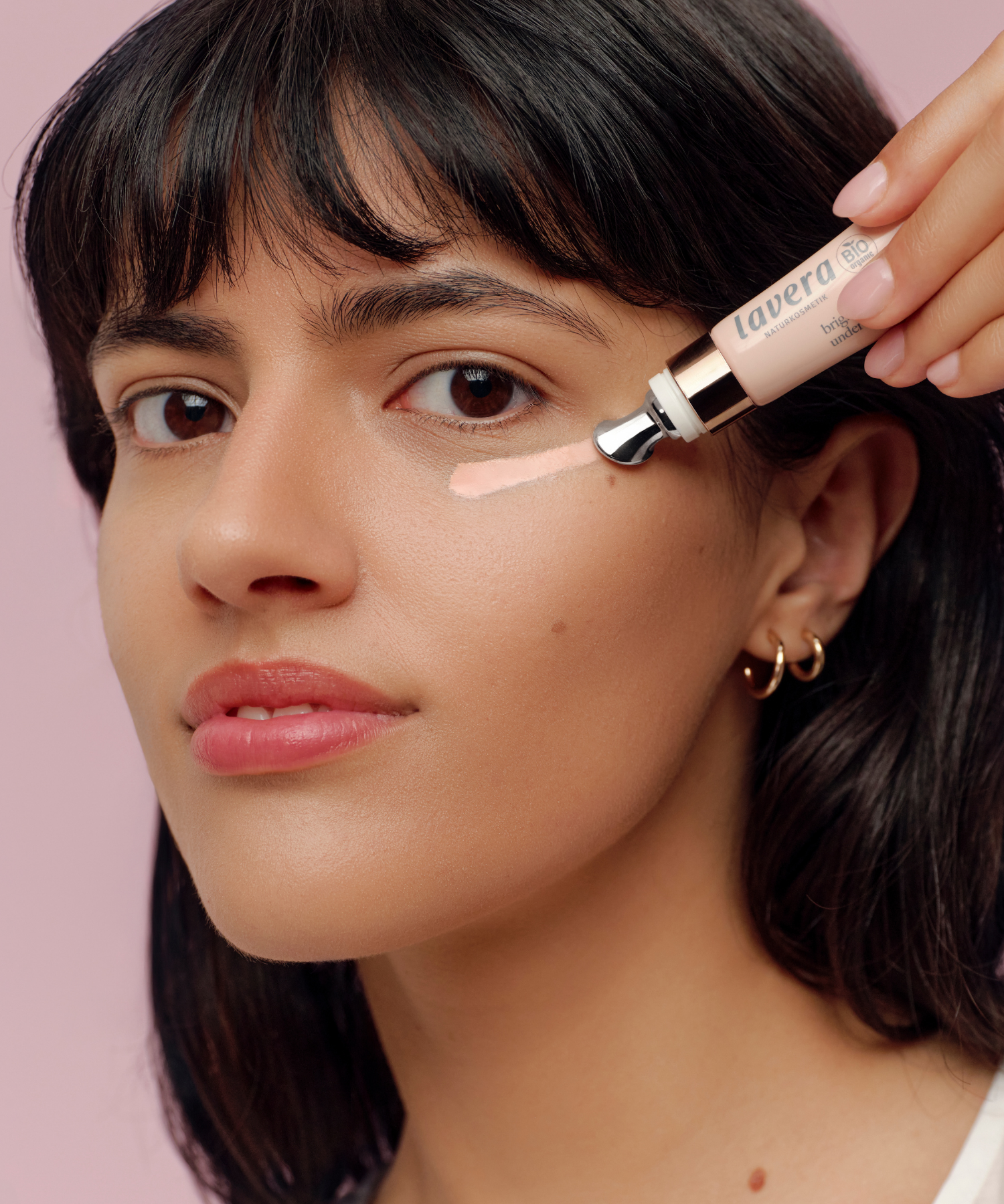 lavera Brightening & Hydrating Undereye Corrector during application