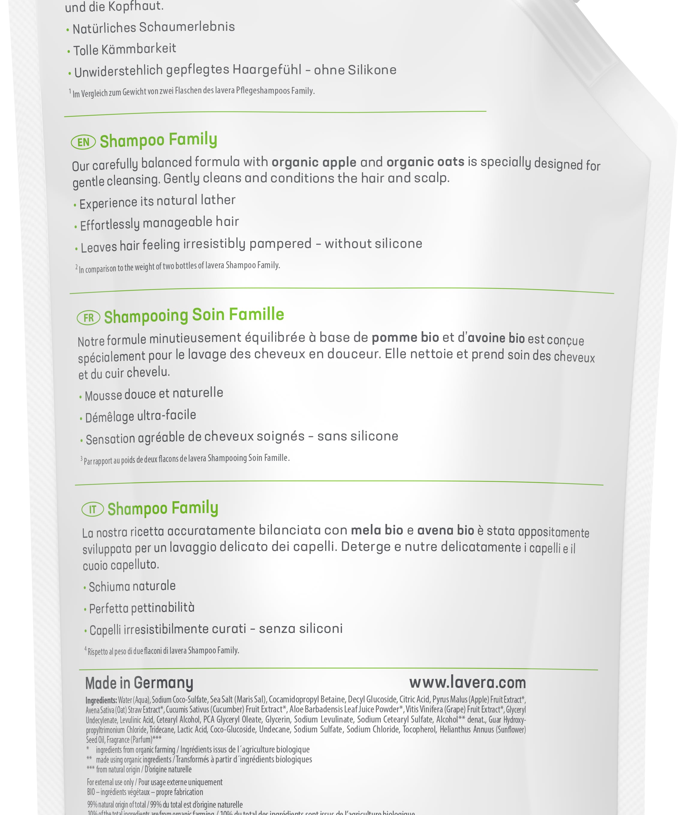 lavera Refill bag Shampoo Family