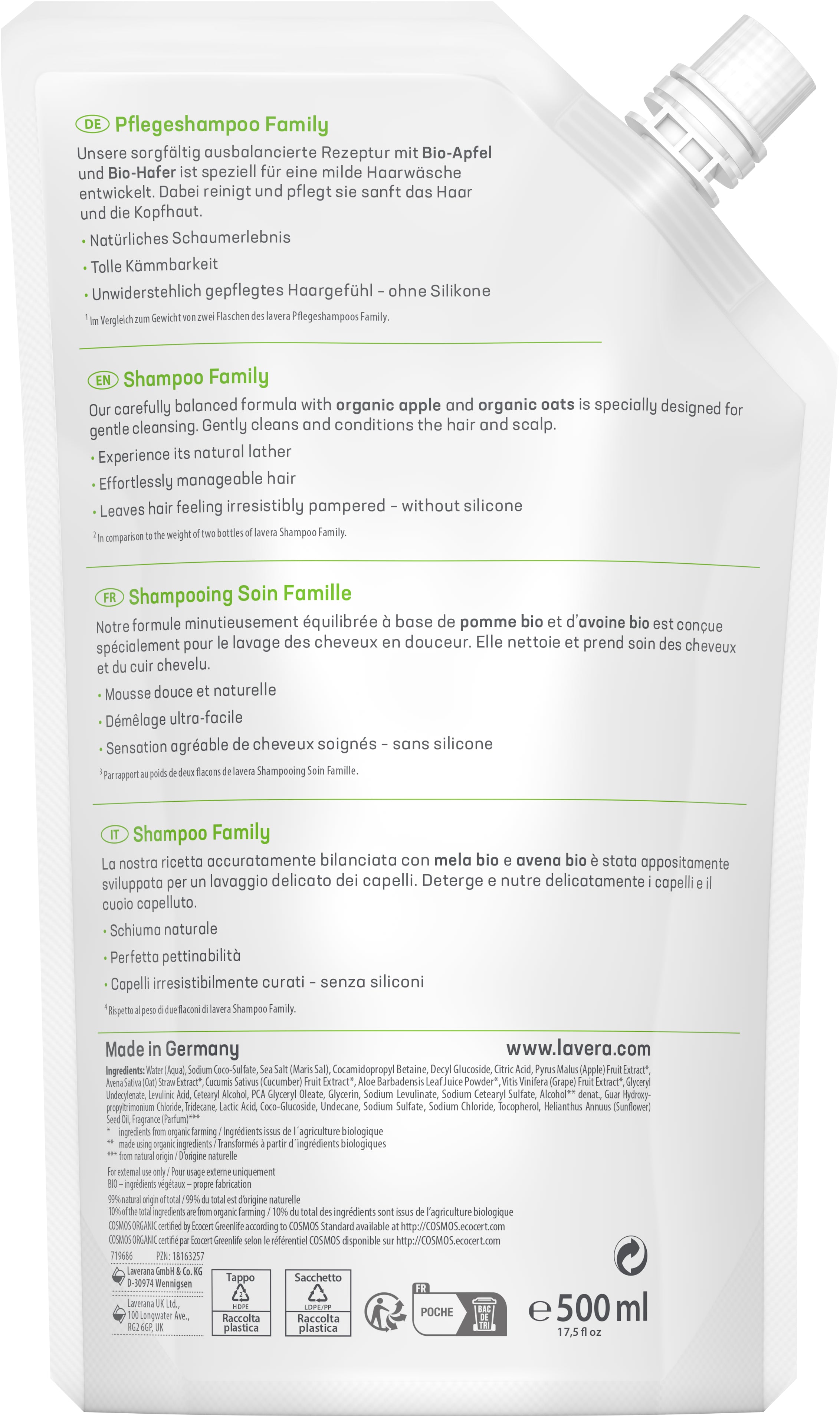 lavera Refill bag Shampoo Family