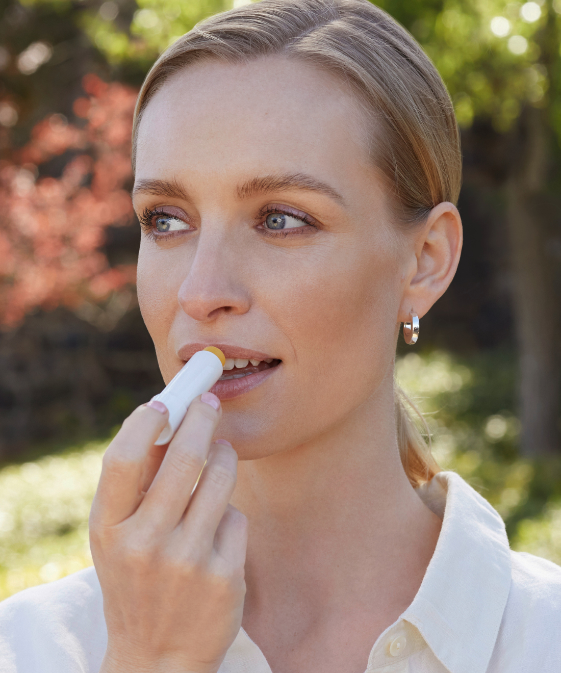 lavera basis sensitive Lip Balm during application